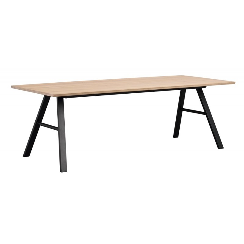 RO Brigham Extending Dining Table Whitewash/Black